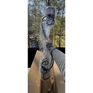 Seventh Avenue Candles Black Iron Candle Holder 2 Clear Globes Brand New!